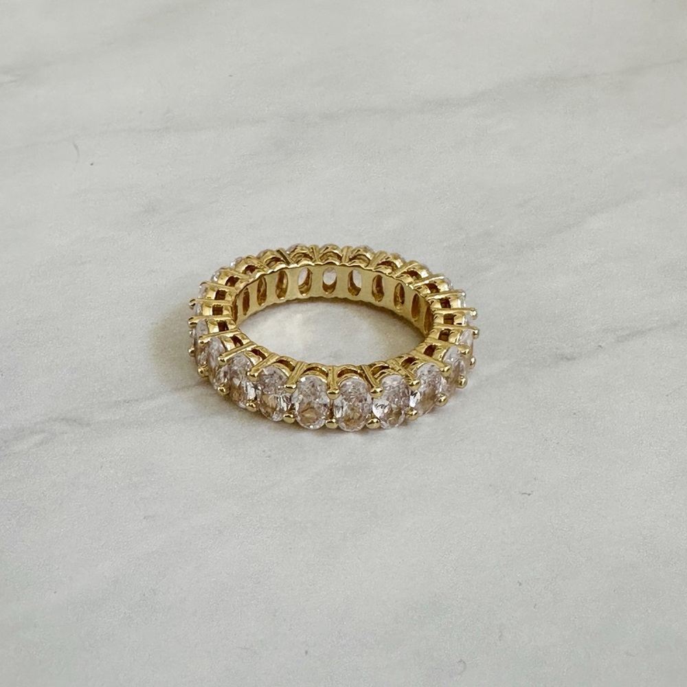 18k gold filled CZ eternity band Women's Ring